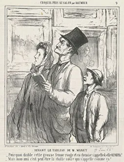 Salon Prints: Devant le tableau de M. Manet, 19th century. Creator: Honore Daumier