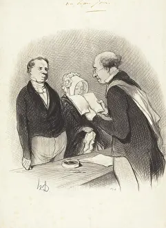 Town Hall Prints: Devant M. le Maire, 1845. Creator: Honore Daumier