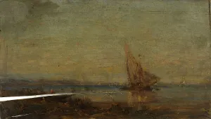 Ziem Felix Prints: Devant Martigues, la voile jaune, c.1875. Creator: Felix Francois Georges Philibert Ziem