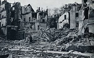 Central London Gallery: Devastated buildings, from the inner Temple garden, 1941