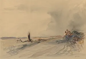 Gray Wash Prints: Devastated Land (recto), c. 1919. Creator: Jean Louis Forain (French, 1852-1931)