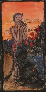 Simberg Hugo Prints: The Devil in the Rose Bush, c1900. Creator: Hugo Simberg