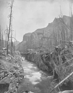 Devils Canyon, Banff, North West Territories, Canada, c1900. Creator: Unknown Devils Canyon, Banff, North West Territories, Canada, c1900. Creator: Unknown