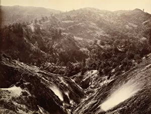 Carleton Emmons Collection: Devil's Canyon, Geysers, Looking Down, 1868-70. Creator: Carleton Emmons Watkins