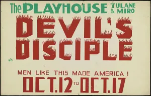 Shaw George Bernard Prints: Devil's Disciple, New Orleans, 1937. Creator: Unknown