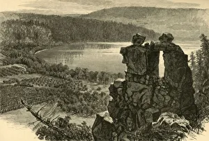 Vineyard Prints: Devils Door-way, Devils Lake, Wisconsin, 1874. Creator: Alfred Waud