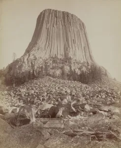 Grabill Prints: Devil's Tower From West side showing millions of tons of fallen rock Tower 800