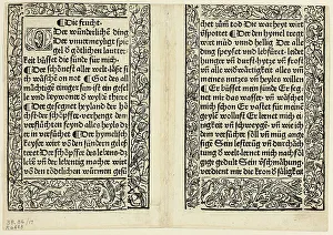 Devotional passages with ornamental borders from Andächtig...1493...assembled 1929. Creators: Unknown, Konrad Dinckmut, Bertold of Regensburg, Wilhelm Ludwig Schreiber