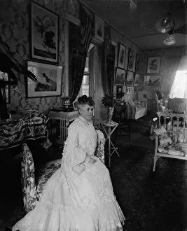 Seat Gallery: Dewey, Mrs. Wife of Adm. seated in home presented by public, about 1902, between 1890 and 1910