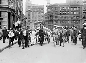 Provisions Prints: D.H. Woolf and wife arriving in N.Y.C. 1910. Creator: Bain News Service