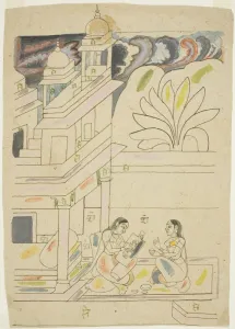 Bundi Prints: Dhanasri Ragini, 18th century. Creator: Unknown