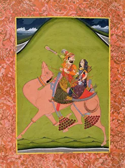 Rajasthan Prints: Dhola and Maru on a Camel, c1830. Creator: Unknown