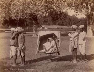 Benares Prints: Dhoolie Bearers - Benares, 1860s-70s. Creator: Unknown