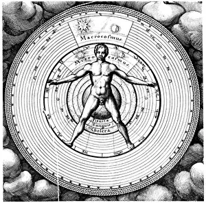 Diagram showing mans position in the universe, 1617-19. Artist: Robert Fludd