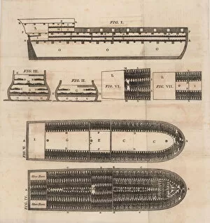 French Colonies Collection: Diagram of a slave ship, 1821. Creator: Anonymous