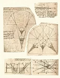Theory Gallery: Five diagrams illustrating the theory of light and shade, c1472-c1519 (1883)