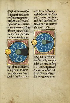 Bestiary Prints: Two Diagrams with the Sun and the Moon; De Natura Avium; De Pastoribus et Ovibus