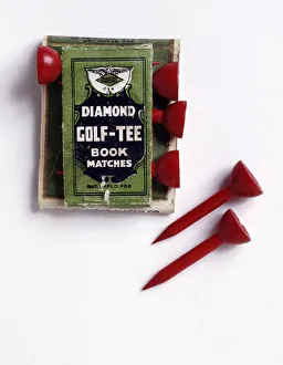 Matchbox Prints: Diamond Golf Tee book of matches, c1900