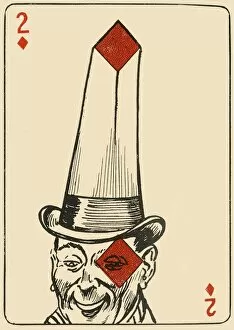 Doodle Gallery: The two of diamonds as a basis for a comic minstrel, 1910. Creator: A Hogg