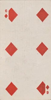 Six Diamonds (red), from the Playing Cards series (N84) for Duke brand cigarettes, 1888