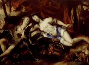 Ovens Jurgen Prints: Diana with Her Companions, 1643-1678. Creator: Jurgen Ovens