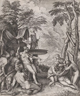 Images Dated 1st December 2020: Diana Discovering Callistos Pregnancy, 1566. Creator: Cornelis Cort