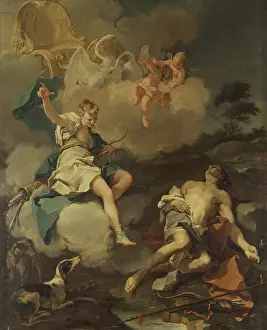 Endymion Prints: Diana and Endymion, 1723. Creator: Giovanni Battista Pittoni the Younger