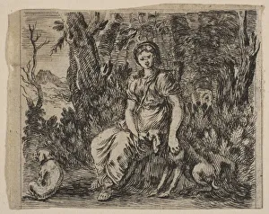 Huntress Prints: Diana, from Game of Mythology (Jeu de la Mythologie), 1644