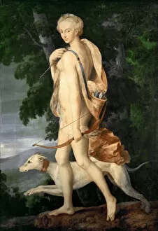Diane De Poitiers Gallery: Diana the Huntress. Artist: Master of the School of Fontainebleau (2nd third of 16th cen.)