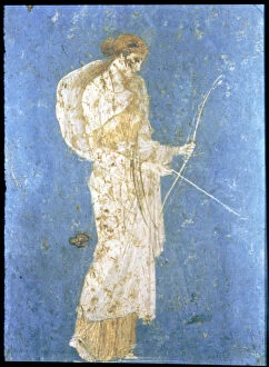 Images Dated 18th June 2013: Diana the Huntress, fresco from the house Stabia at Pompeii