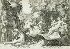 Henry Goltzius Prints: Diana and Her Nymphs Discovering Callisto's Pregnancy