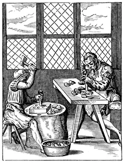 Dice Prints: Dice Makers Workshop, 16th century. Artist: Jost Amman
