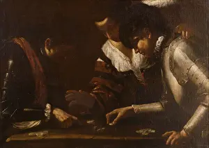 Bending Prints: Dice Players, c1635. Creator: Mattia Preti