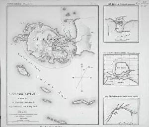 Krasnoyarsk Krai Russia Prints: Dickson'in sataman. Kartta. G. Boven tekema, 1878. Creator: G. Boven