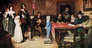 Desk Prints: And When Did You Last See Your Father?, 1878, (c1920). Artist: William Frederick Yeames