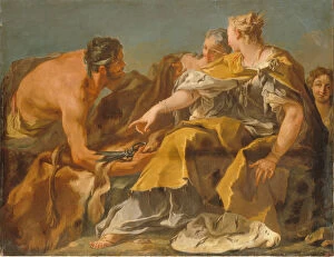 Aeneas Collection: Dido building Carthage. Artist: Pittoni, Giovan Battista (1687-1767)