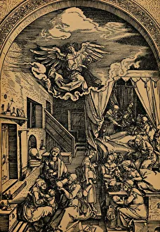 Midwife Prints: Die Geburt der Maria, (The birth of Mary), 1503 - 1504. Creator: Albrecht Durer