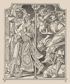 Die Nibelungen. Etzel and Kriemhild, 1840-1841. Creator: Rethel, Alfred (1816-1859)