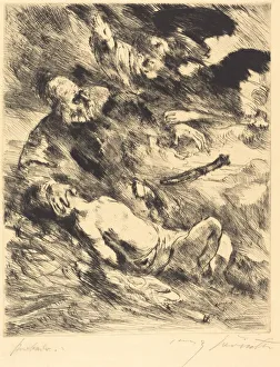 Corinth Lovis Prints: Die Opferung Isaacs (The Sacrifice of Isaac), 1920. Creator: Lovis Corinth