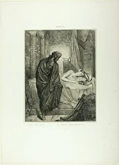 Théodore Chassériau Prints: Yet She Must Die, plate eleven from Othello, 1844. Creator: Theodore Chasseriau