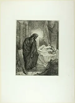 Théodore Chassériau Prints: Yet She Must Die, plate eleven from Othello, 1844. Creator: Theodore Chasseriau