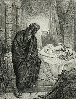 Théodore Chassériau Prints: Yet She Must Die, plate eleven from Othello, 1844. Creator: Theodore Chasseriau