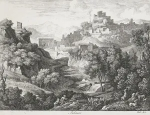 Goatherd Prints: Die Römischen Ansichten (Views of Rome)/ Subiaco, 1810. Creator: Joseph Anton Koch