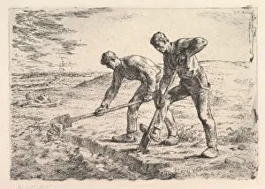 Jean Francois Prints: The Diggers, 1830-75. Creator: Jean Francois Millet