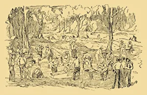 Prospecting Prints: Digging and Washing For Gold In Australia In 1851, c1930. Creator: Unknown