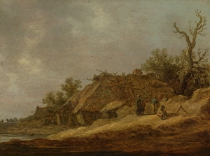 Josefsz Van Goyen Prints: Dilapidated Farmhouse with Peasants. Creator: Jan van Goyen