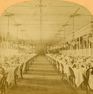 Kilburn Prints: Dining Hall, Grand Union Hotel, Saratoga, Largest Dining Hall in the World, 1882