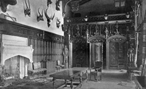 Animal Head Collection: Dining hall, Newstead Abbey, Nottinghamshire, 1924-1926. Artist: Valentine & Sons Ltd