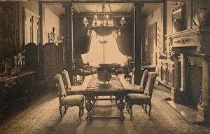 Legation Prints: Dining room at the Cuban Embassy in Brussels, Belgium, 1927. Creator: Unknown