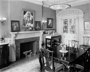 William H Prints: Dining room, four-story townhouse